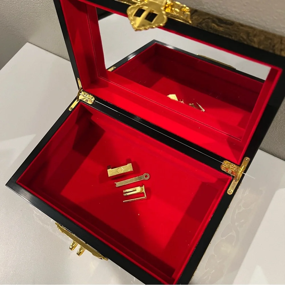 Chinese Style Vintage Jewelry Box Wooden Treasure Storage Earring Rings Necklace